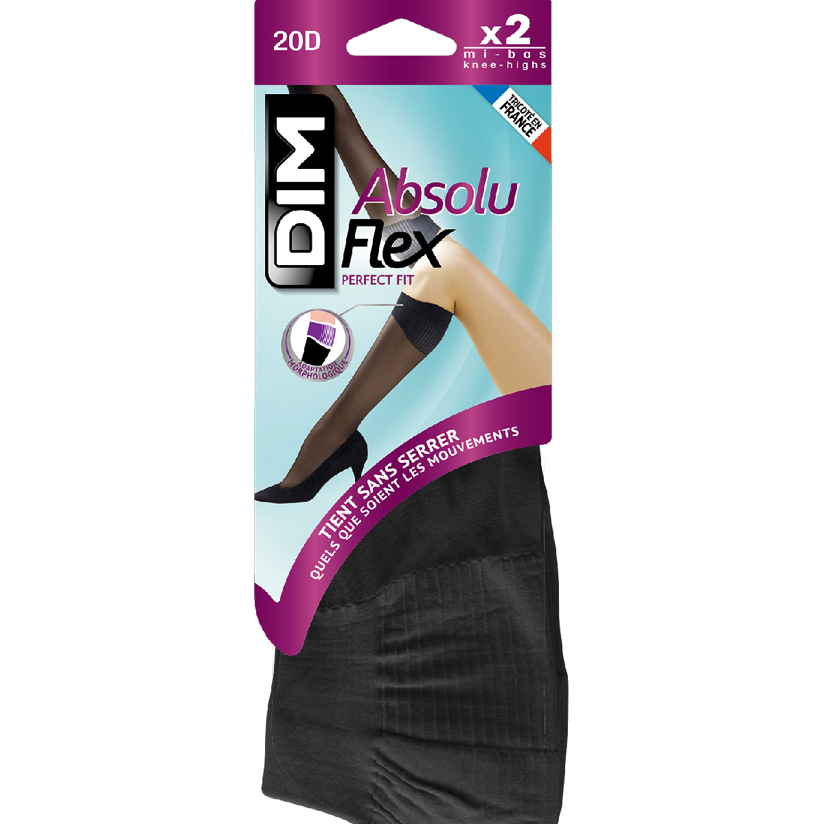 Lot De 2 Mi-bas Noirs AbsoluFlex Transparents 20D 7 Lot De 2 Mi-bas Noirs AbsoluFlex Transparents 20D – Image 5