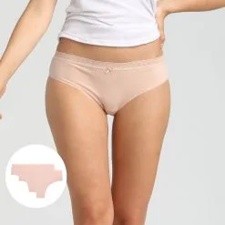 Lot De 2 Hipsters Coton Stretch Skin Rose Dim Basic Fashion