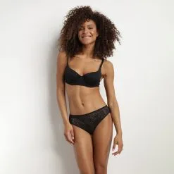 Soutien-gorge Corbeille En Dentelle Florale Recyclée Noir Sublim -Vendite Maillots De Bain D0CDOC1 0HZ 03