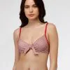 Haut De Maillot De Bain à Armatures Et Nœud, Rayures Rouges -Vendite Maillots De Bain D0CP6PA ASO 01