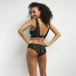 Bralette Foulard Sans Armatures En Dentelle Florale Noir Daily Glam -Vendite Maillots De Bain D0CUAC1 0HZ 04