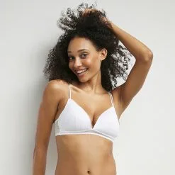 Soutien-gorge Triangle Mousse Amovible En Dentelle Blanc Chic Summer