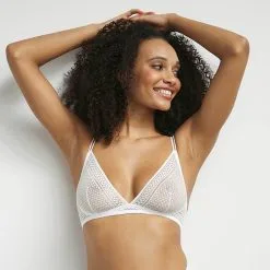 Soutien-gorge Triangle Avec Armatures En Dentelle Blanc Chic Summer