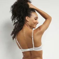 Soutien-gorge Triangle Avec Armatures En Dentelle Blanc Chic Summer -Vendite Maillots De Bain D0CZLC1 0HY 02