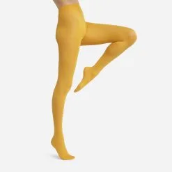 Collant Opaque Femme Effet Velouté Jaune Tournesol 40D Dim Style
