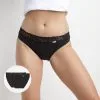 Lot De 2 Slips Noirs Coton Plus Féminine Forme Midi 1 Lot De 2 Slips Noirs Coton Plus Féminine Forme Midi -Vendite Maillots De Bain D4633P2 0HZ 01