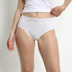 Lot De 2 Slips Blancs Coton Plus Féminine Taille Haute