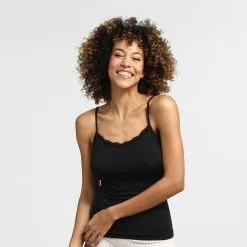 Caraco Dentelle Noir Les Pockets En Viscose