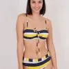 Maillot De Bain Nana Sun 2 Pièces Bandeau Armature Rayure Jaune