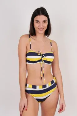 Maillot De Bain Nana Sun 2 Pièces Bandeau Armature Rayure Jaune