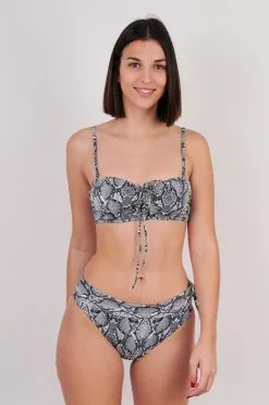 Maillot De Bain Nana Sun 2 Pièces Bandeau Armature Snake Gris