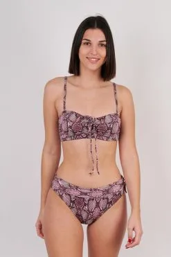 Maillot De Bain Nana Sun 2 Pièces Bandeau Armature Snake Rose
